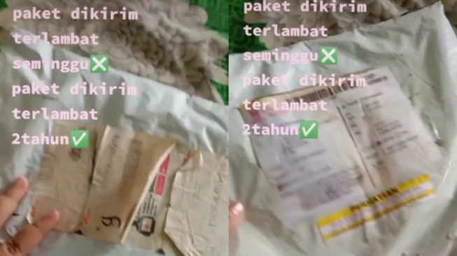 Paket telat diantar setelah 2 tahun. (Tiktok/@yyyxxxsyg)