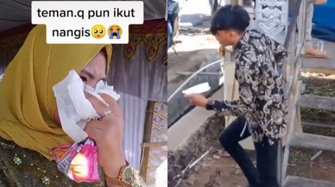 Pengantin Wanita Nangis Pacar Datang Jadi Tamu Undangan. (TikTok)