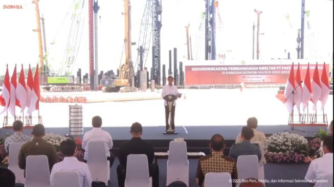 Presiden Jokowi Klaim Pembangunan Smelter Freeport di Gresik Serap 40 Ribu Pekerja