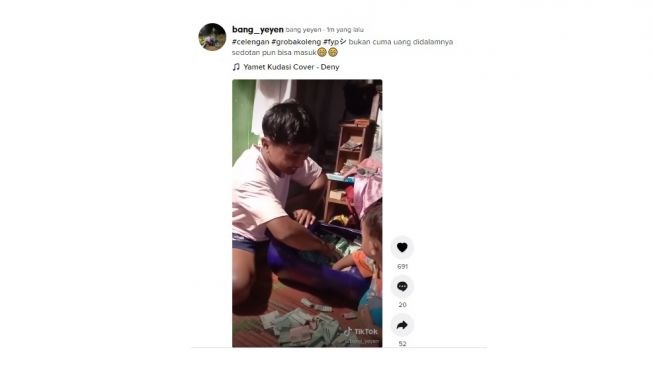 Bongkar celengan dalam jeriken, jumlahnya wow banget. [TikTok]