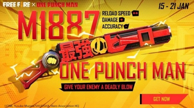 Kode Redeem FF 12 Oktober 2021, Bisa Klaim M1887 One Punch Man