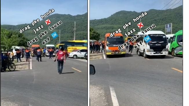 Viral Balap Drag Race Gunakan Mobil Elf Jadi Sorotan, Cara Balapnya Bikin Geleng Kepala