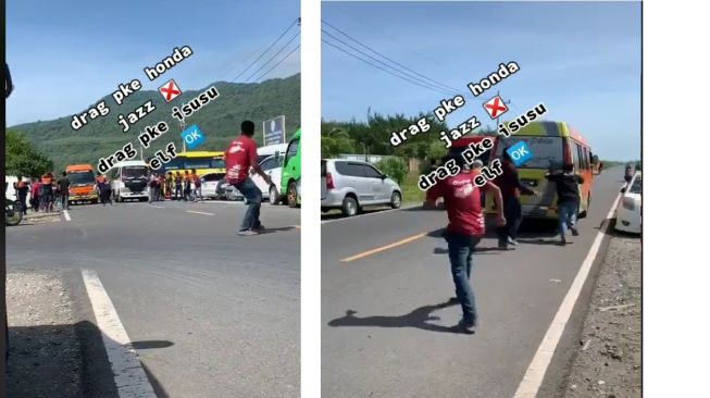 Balap drag race yang bikin geleng-geleng kepala, adu kecepatannya pakai cara unik (TikTok)