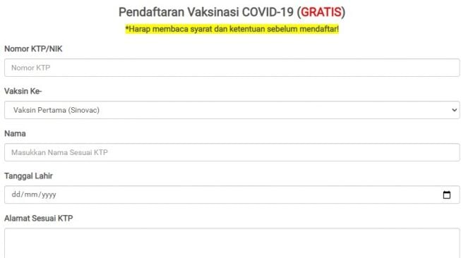 Cara daftar vaksin Surabaya