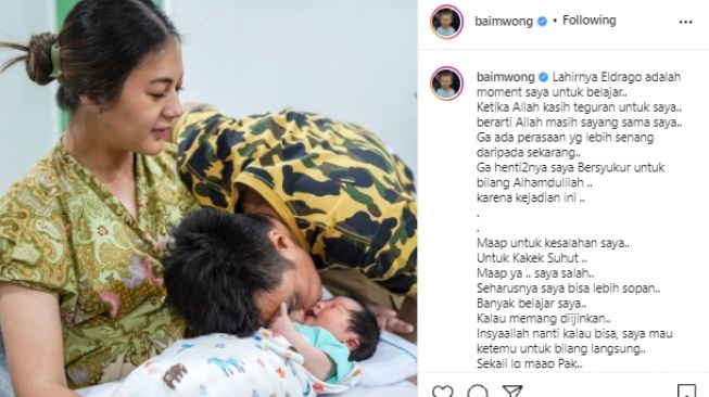 Baim Wong minta maaf (Instagram.com)