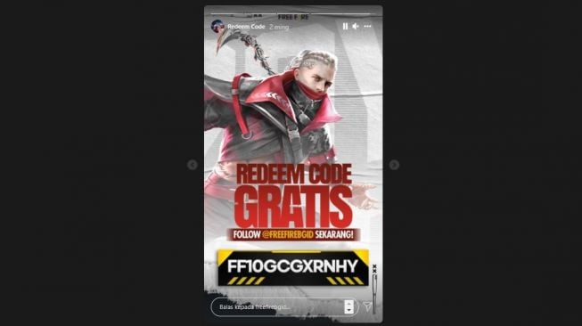 Kode redeem FF. [Instagram/@freefirebgid]