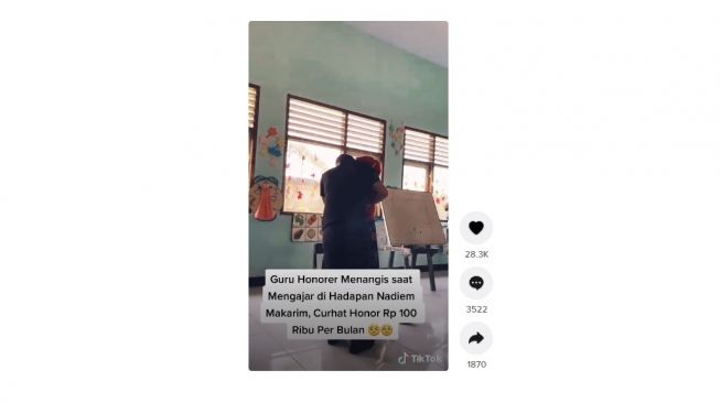 Curhatan pilu guru honorer. [TikTok]