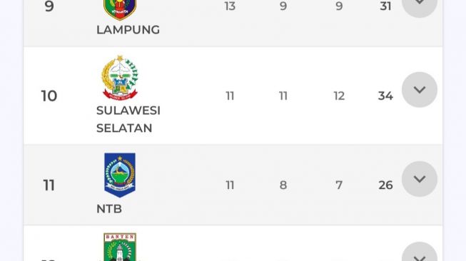 Tambah 3 Medali Emas, Banten Masih Kesulitan Tembus 10 Besar PON XX Papua