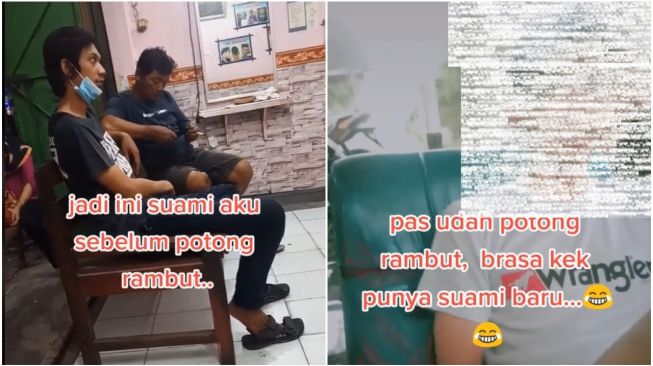 Bikin Pangling, Wanita Pamer Penampilan Suaminya setelah Potong Rambut: Berasa Suami Baru