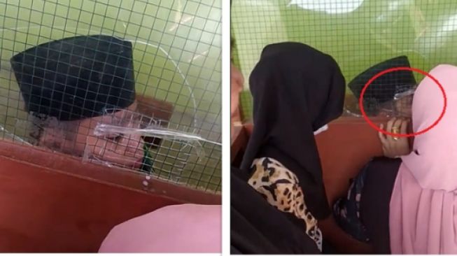 Viral Santri Diberi Minum Ibu dari Balik Jaring Kawat, Mata Sembapnya jadi Sorotan