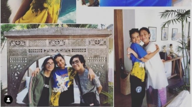 Potret Kedekatan Eva Celia dan Ibu Sambung. [Instagram/honlesmana/indralesmana/evacelia]