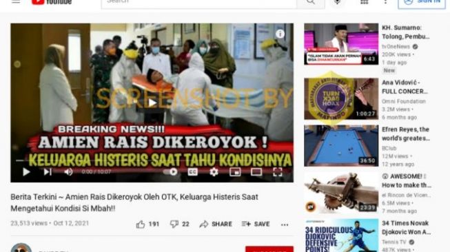 Cek Fakta Amien Rais dianiaya OTK hingga keluarga histeris saat melihat kondisinya (turnbackhoax.id)