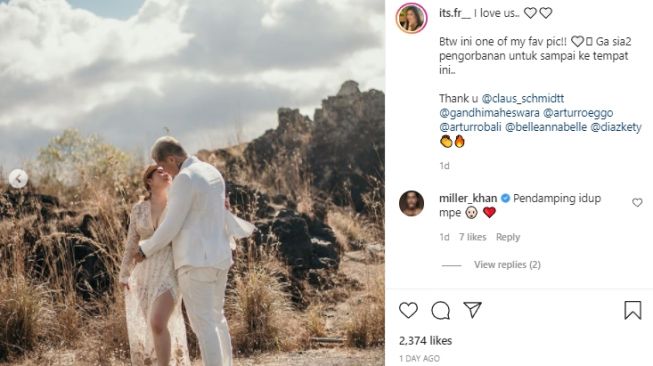 Potret prewedding Miller Khan dan Farina Rebecca. [Instagram/its.fr__]