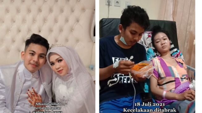 Viral Pengantin Nekat Jalani Pernikahan Meski Sebelumnya Alami Kecelakaan, Strong Sekali!