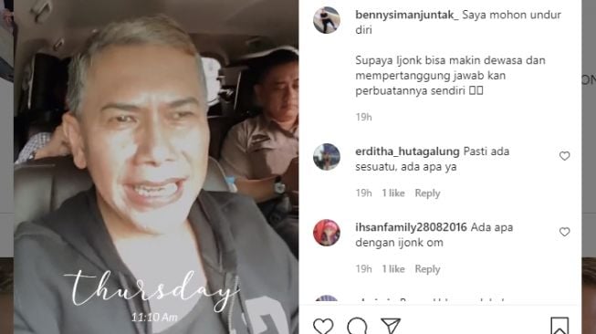 Benny Simanjuntak ungkap Jonathan Frizzy dan Dhena Devanka cabut laporan kasus KDRT [Instagram/@bennysimanjuntak_]