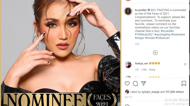 Ayu Ting Ting masuk nominasi TC Candler 2021 [Instagram/@tccandler]