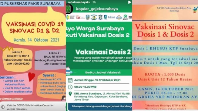 Info Vaksin Surabaya 14 Oktober 2021 di 9 Puskesmas Pakai Sinovac dan AztraZeneca