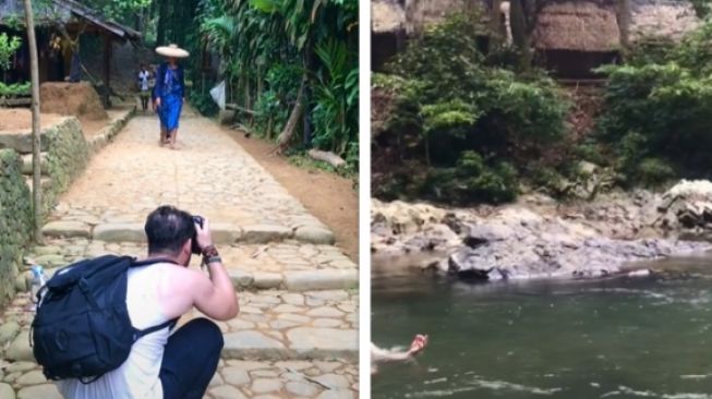 Top Viral: Pria Bule Hunting Foto Gadis Baduy, Mata Sembapnya jadi Sorotan