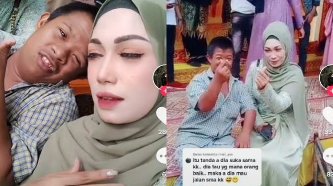 Perempuan kondangan dan anak keterbelakangan mental (tiktok.com/@cut_mita1402)