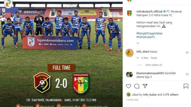 Dipecundangi Persewar Waropen 2-0, Mitra Kukar Makin Terbenam di Dasar Klasemen Grup D