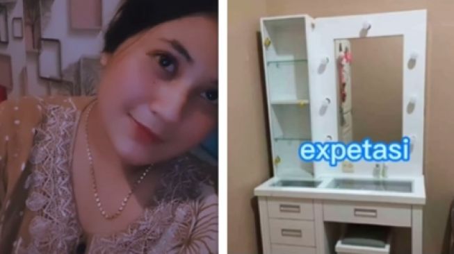 Wanita kecewa saat lihat meja rias pesanan (tiktok)