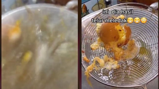 Goreng Telur dengan Cangkang (tiktok.com/@tikazizi1)