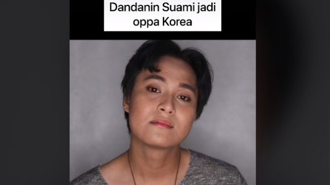 Makeup suami ala oppa Korea (tiktok.com/@brushedbynrj)