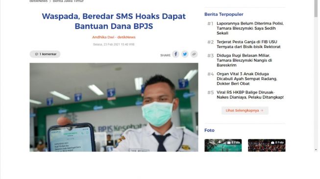 Benarkah BPJS Beri Dana Bantuan Kesehatan dan Modal Usaha? (Turnbackhoax.id)