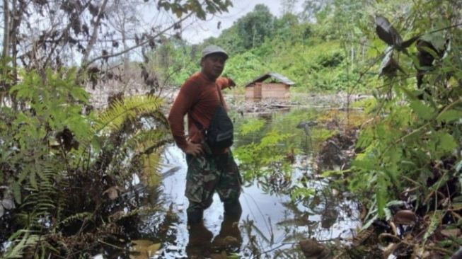 Lahan Kebun Milik Warga Benangin Tergenang