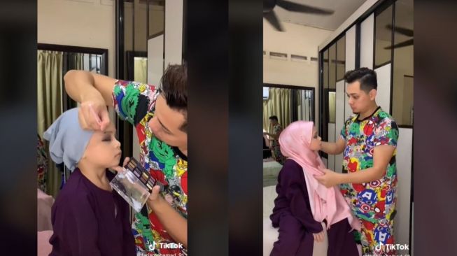 Viral Kisah Single Father Jago Makeup demi Dandani Anak, Alasannya Bikin Haru