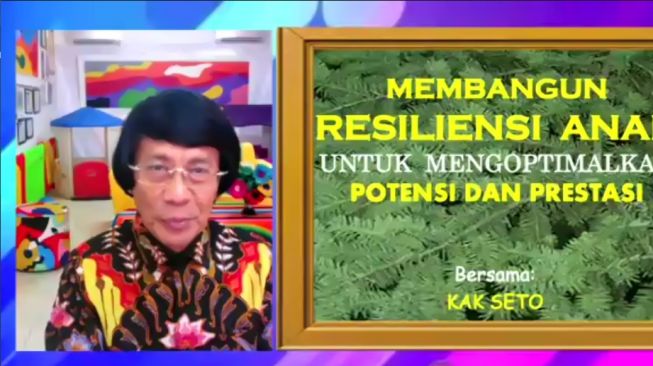 Psikolog anak Seto Mulyadi,(Kak Seto) dalam Webinar Parenting SD Budi Mulia Dua Pandeansari, Sabtu (16/10/2021).