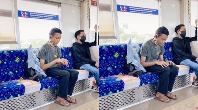 Viral Cowok Salat di Kursi Penumpang KRL, Publik Tertampar Lihat Videonya