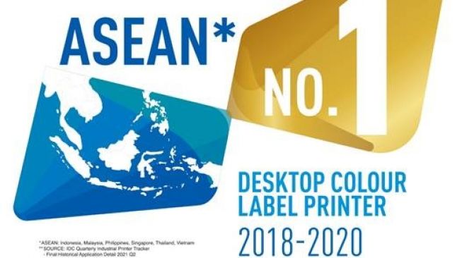 Firma riset pasar, International Data Corporation atau IDC, menobatkan Epson sebagai merek nomor satu di ASEAN untuk kategori printer label warna desktop selama tiga tahun berturut-turut dari 2018 hingga 2020 [Epson].