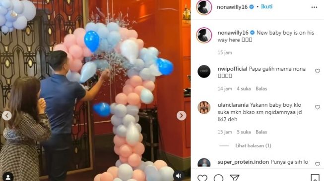 Momen gender reveal Nikita Willy [Instagram/@nonawilly16]