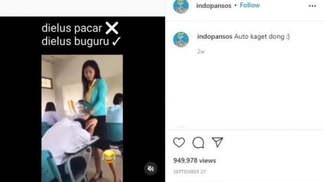 Viral Seorang Guru Elus-elus Kepala Siswa yang Kedapatan Tidur di Kelas