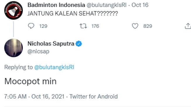 Nicholas Saputra. (Twitter)