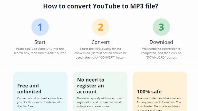 Website www.flvto.biz juga bisa digunakan untuk download YouTube MP3 tanpa aplikasi.