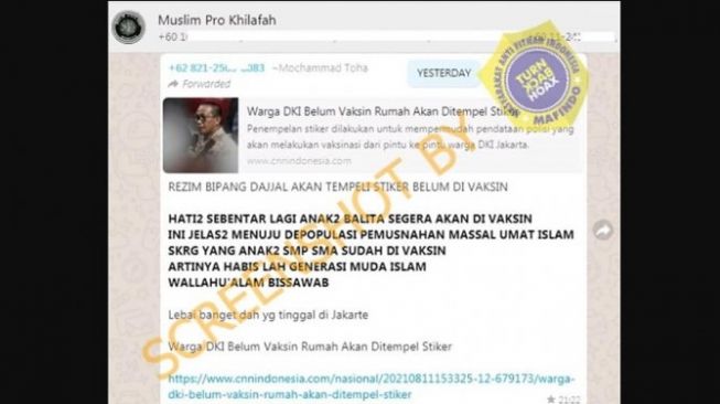 CEK FAKTA: Balita Divaksin Jadi Upaya Menuju Pemusnahan Massal Umat Islam, Benarkah?