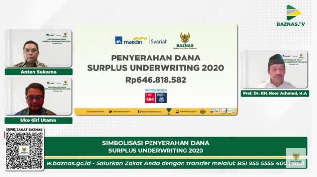 Baznas Terima Penyaluran Dana Surplus Underwriting dari AXA Mandiri