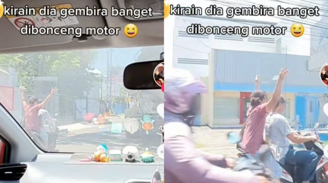 Boceng motor bikin gagal fokus (tiktok.com/@nurulaziza99)