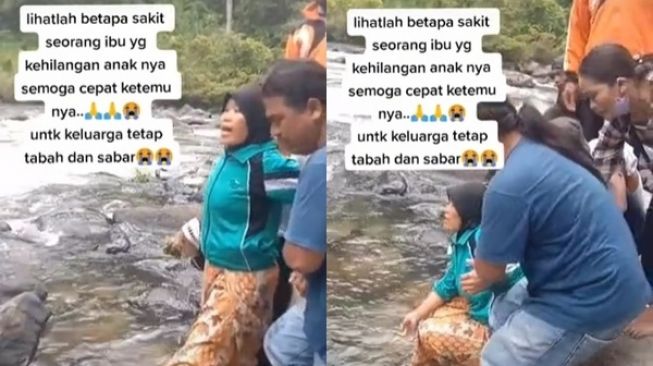 Viral Ibu Teriak Pilu di Pinggir Sungai, Anak Tenggelam 4 Hari Belum Ketemu