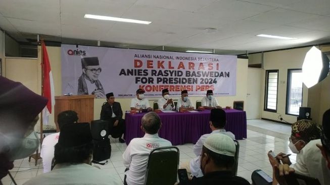 Deklarasi Aliansi Nasional Indonesia Sejahtera (ANIES) kepada Anies Baswedan maju Capres 2024 di Gedung Joeang 45 Menteng, Jakarta pada Rabu (20/10/2021). [Suara.com/Fakhri Fuadi]