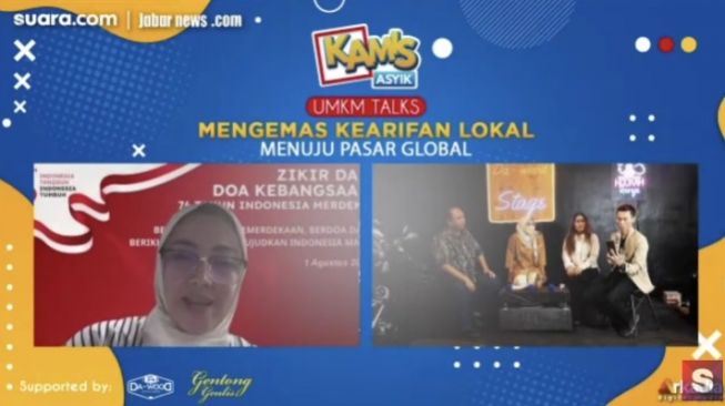 Acara UMKM Talks bertajuk 'Mengemas Kearifan Lokal Menuju Pasar Global', disiarkan melalui channel YouTube Suaradotcom, Kamis (21/10/2021).