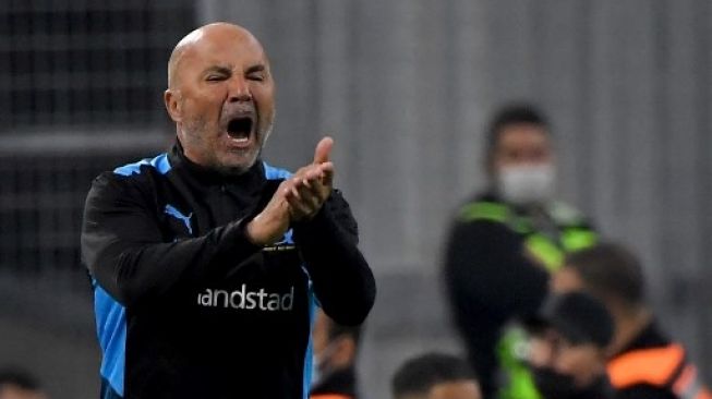 Pelatih Marseille Jorge Sampaoli. Nicolas TUCAT / AFP