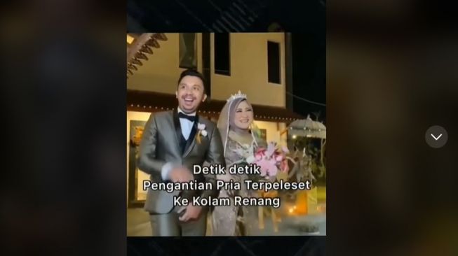 Pengantin Tak Sengaja Tercebur Kolam Renang, Pesta Pernikahan Ini Berubah Jadi Seru