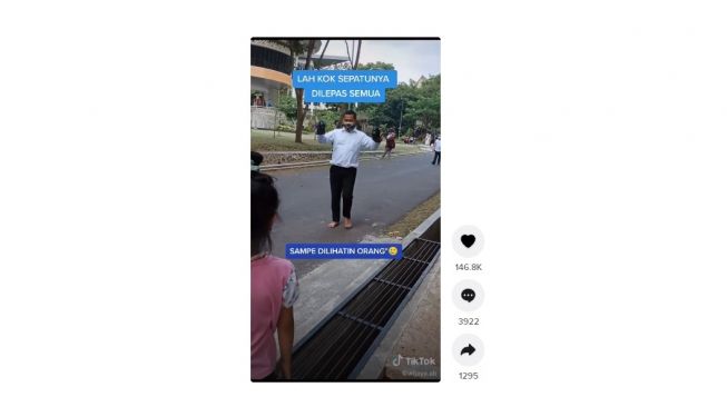 Aksi peserta tes CPNS mengenakan pita biru, alasannya bikin sedih. [TikTok]