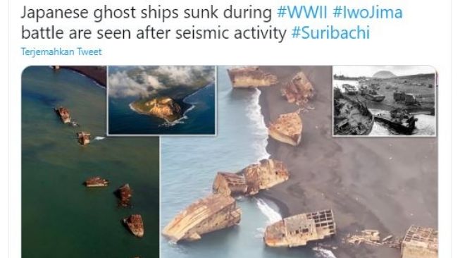 Gunung Suribachi Gempa, Kapal Hantu Iwo Jima Nongol ke Permukaan