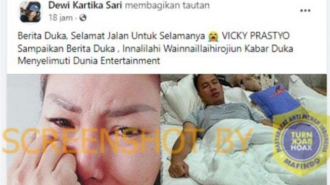 CEK FAKTA: Beredar Kabar Duka untuk Vicky Prasetyo, Benarkah?