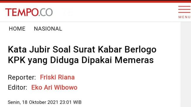 Cek Fakta: Benarkah KPK Terbitkan Surat Kabar Koran Pengawas Korupsi? 