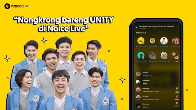 Boyband UN1TY ngobrol bareng fans di aplikasi NOICE Live.